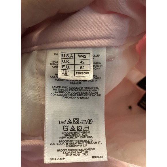 Brooks Brothers Mens Pink Chino Shorts Size 42 x 11‎ Cotton Preppy - Picture 8 of 9